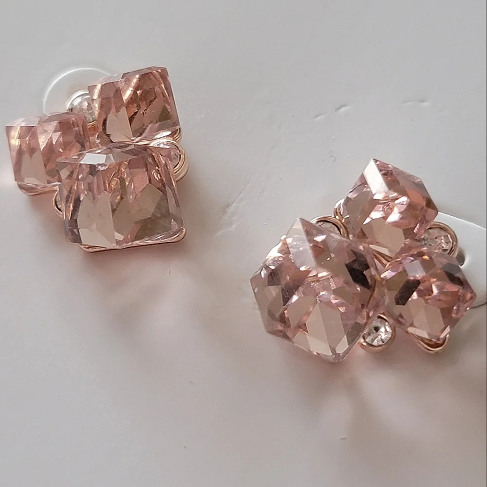 Crystal Cube Cluster Earrings